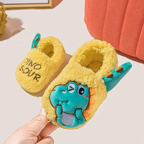 Crianças chinelas casas crianças tênis de algodão de dinossauros quentes com sapatos de sapateiros pequenos para bebês