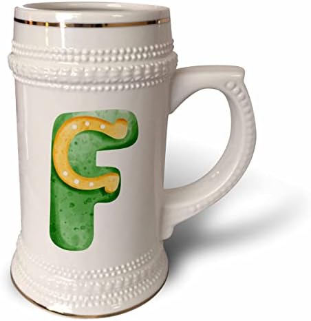 3drose st patricks sweets monograma inicial f - 22oz caneca