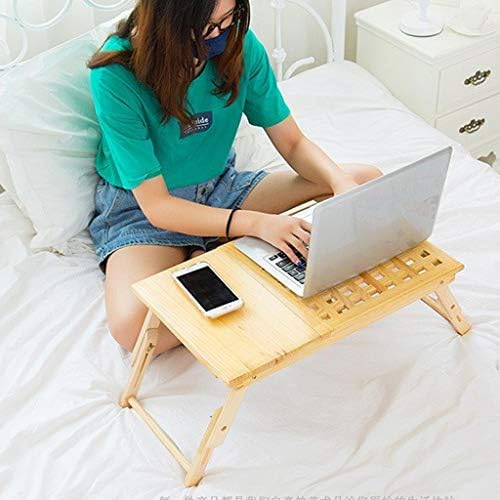 Mesa de mesa de laptop grossa, bandeja de cama dobrável ajustável gaveta de inclinação, portátil