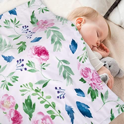 Cobertor de bebê Homritar para meninos ou meninas 3D cobertor fuzzy para um cobertor de recebimento de bebê com cobertor imprimido multicolor floral 30 x 40 polegadas
