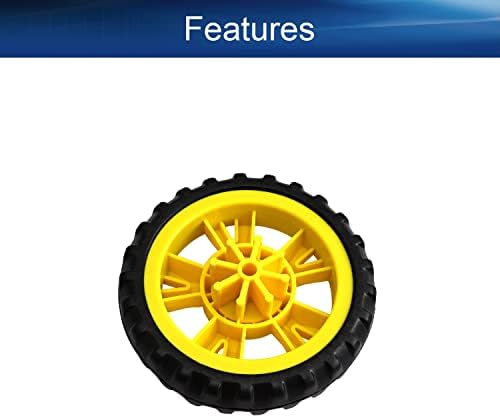 Definir Bettomshin Strollers Wheel Conjunto de 2pcs espuma de 10,5 cm de roda única 105x21mm preto e amarelo
