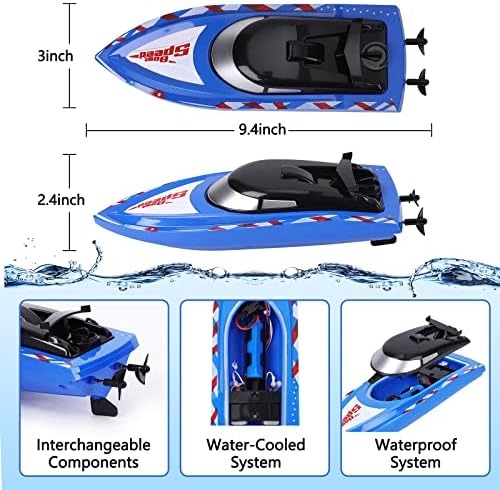 3Pack RC Boat Remote Control Boats for Pools Lakes.4 GHz RC Boat for Boys 4-7 8-12 anos com 4 baterias recarregáveis