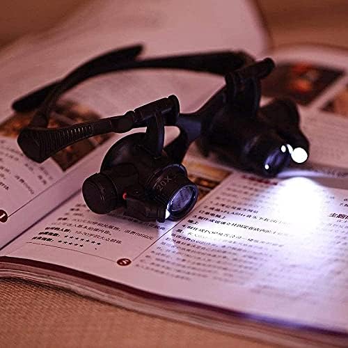 Knoxc Worldwide Mintification Glasses 10x 15x 20x 25x Microscópio de lupa para reparo de joalheiros de lente Lens/preto/10*