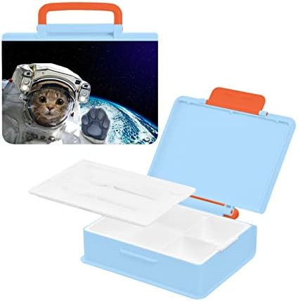 Alaza Spaceman Space Bento Bento Box BEA BPA, sem vazamento, recipientes à prova de vazamentos com garfo e colher, 1 peça