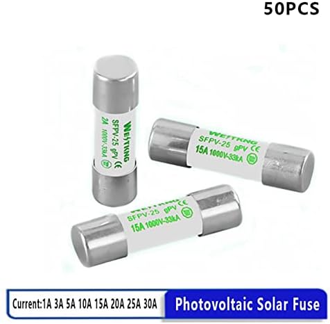 Gead 50pcs pv fusível 1000v dc 10 * 38mm 1a 3a 5a 10a 15a 20a 25a 30a para proteção fotovoltaica do sistema de energia