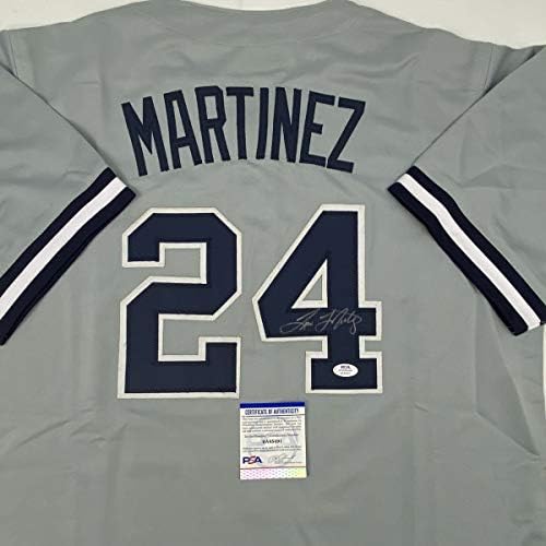 Autografado/assinado Tino Martinez New York Grey Baseball Jersey PSA/DNA COA