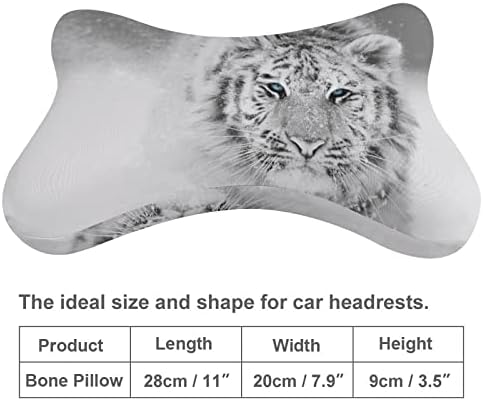 Almofada do pescoço do carro de tigre branco de neve 2 PCs Cabeça de cabeça respirável Resto de descanso universal