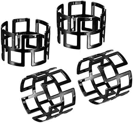 Uxcell Metal Napkin Rings Conjunto de 4, Hollow Out Nardard Ring Holder Fivele para Decorações de Mesa de Jantar Festas de