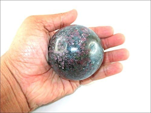 Jet Ruby Kyanite 45-50 mm esfera de bola de bola gem pedra gemed hand esculpida altar de cristal cura de devocional foco espiritual