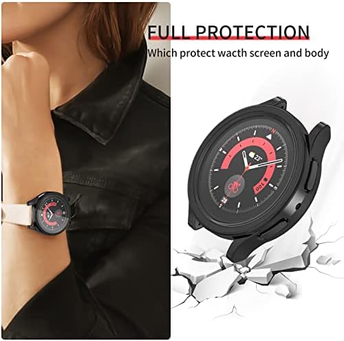 [2-Pack] Richone Compatível com Samsung Galaxy Watch 5 Pro 45mm Case de protetor de tela, cobertura de proteção completa TPU