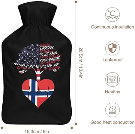 Noruega dos EUA raiz pulsação de água quente garrafa de 1000 ml com tampa macia Removável Saco de injeção de água de pacote frio e quente para os pés mais quentes da cama mais quente