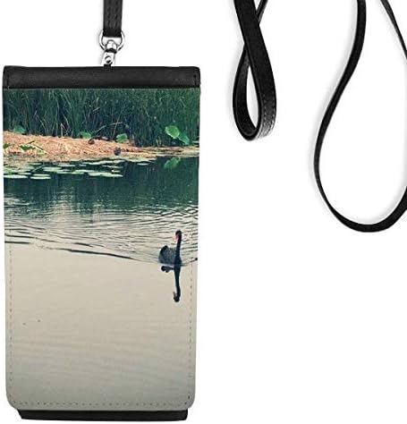 Ducks Lake Photography Phone Wallet Purse Smartphone pendurado em couro falso preto