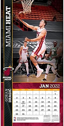 Turner Sports Miami Heat 2022 12x12 Calendário de parede da equipe