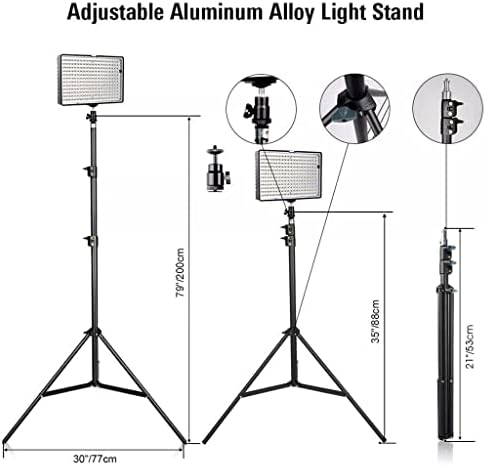 Slsfjlkj l4500 kit de luz de vídeo LED Dimmable 3200K-5600K 15W CRI 95 Lâmpadas de metal de estúdio com tripé para sessão