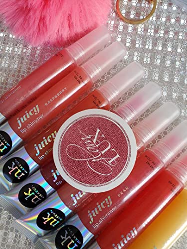 Glam Lux Nicka K Juicy Lip Shimmer Lip Gloss de 8 e chaves de chaves para tias, mulheres, meninas, adolescentes, mães