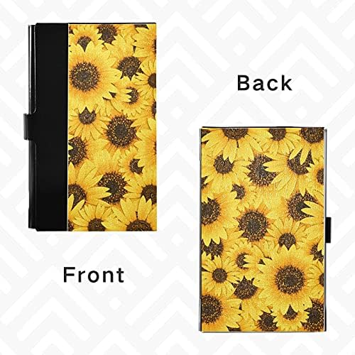 Wild Sunflower Blossom Business Carter de cartão para homens Caso de cartas de visita de homens com Cretid Cretid Card Card Cartão