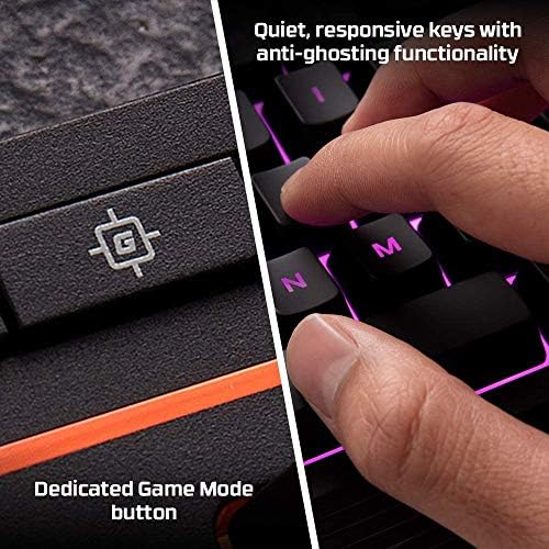 HyperX LELOO CORE RGB 'teclado para jogos' Confortável teclas silenciosas silenciosas com efeitos de iluminação LED RGB, teclas