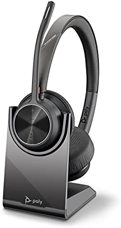 Poly - Voyager 4320 UC Wireless Headset + Stand - fones de ouvido com microfone de boom - conecte -se ao PC/Mac via adaptador Bluetooth