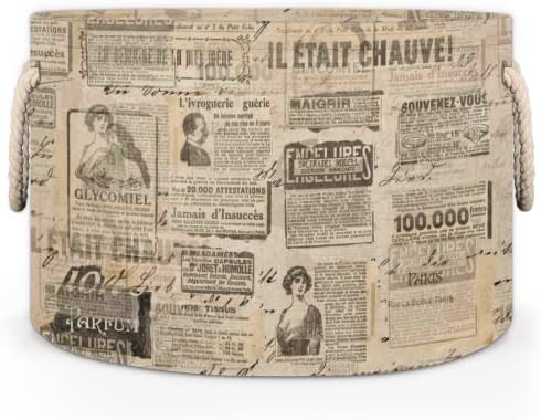 Jornal de Paris Grandes cestas redondas para cestas de lavanderia de armazenamento com alças cestas de armazenamento