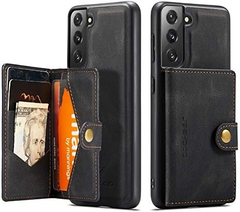 Caso da carteira Adirmi para Samsung Galaxy S21 Fe, Couro Pu Premium - 2 em 1 Magnetic Retirpable Tampa traseira com carteira de