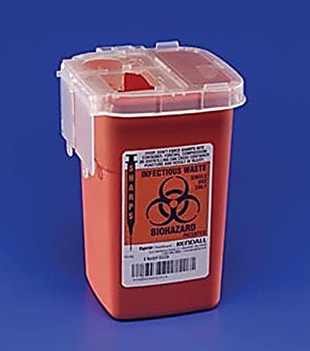 Med-Plus 8900SA Sharp Segurança Phlebotomy Sharps Recipiente, 1 lb, polipropileno, vermelho