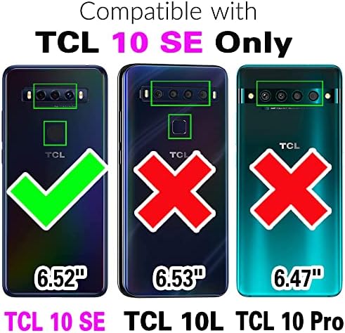 Capa de telefone Asuwish para TCL 10 SE 6.52 Tampa da carteira com protetor de tela de vidro temperado e acessórios
