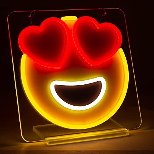 Homeglow Emoji Neon Sign | Arte da parede LED ou decoração de mesa | Quarto, festa ou presente