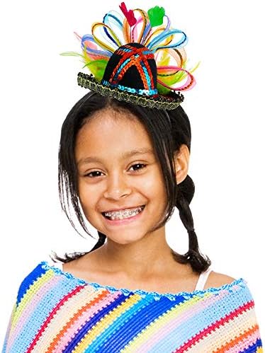 SKELEEN WOMENS Fiesta Sombrero Band - Fascinador Fascinador mexicano Acessórios para crianças e adultos
