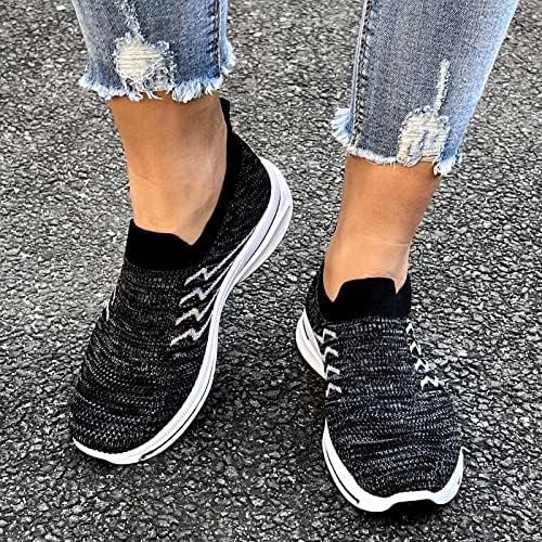 Sapatos de malha Women Women Wide Classual Casual Sneakers Sapatos de Segurança de almofada macia Sapatos de tênis de tênis