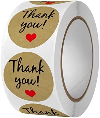 Obrigado adesivos Etiquetas adesivas Kraft Papel Decorative Seeling Stickers para presentes para pequenas empresas Party Wedding