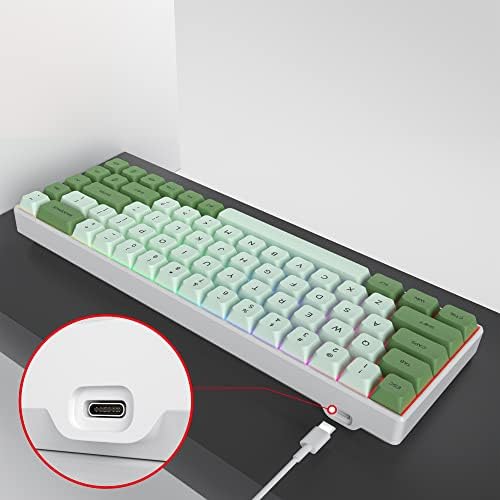 OwpkeEnthy conectou 65% do teclado mecânico de teclado Matcha Keycaps com Red Switch Ultra Compact RGB 60% Gaming Teclado