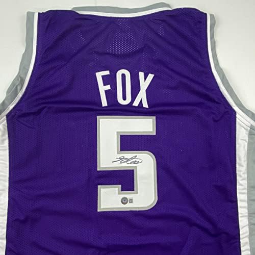 Autografado/assinado De'aaron Fox Sacramento Jersey Purple Basketball Jersey Beckett Bas Coa