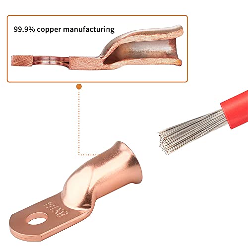 Bella Bays 70 PCs Bateria Lugs-Compper Wire Lugs Terminals-Terminals-Terminals Bateria de Diário Bateria Endios-Crimp Crimp Wire