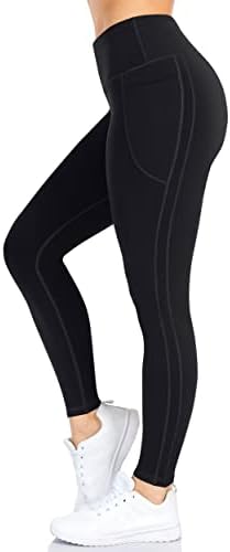 Mirity High Waisty Yoga Leggings para mulheres com controle de barriga e 2 bolsos - academia de exercícios atléticos executando calças
