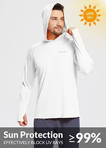 Baleaf Men's Sun Protection Capuz camisa upf 50+ manga longa camisetas UV SPF S-shirts Rash Pesca Nada de natação leve