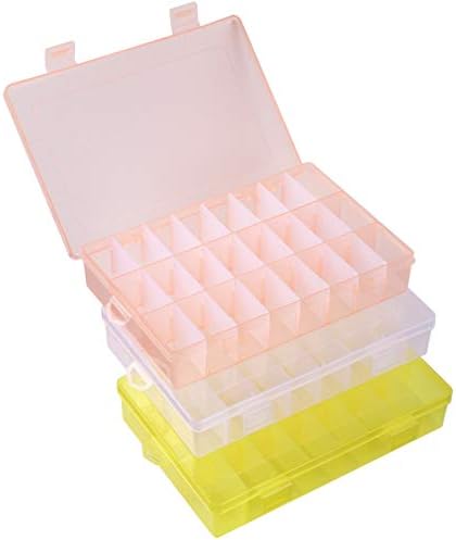 Nolitoy Plástico Bins de armazenamento Organizador de jóias Bandeja 9 PCS 24 LATTICICES LATTICES armazenamento caixa