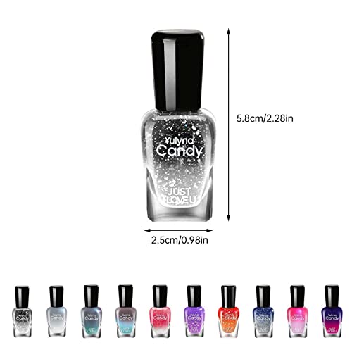 Esmalte de gel de mudança de cor - Long duradouro imersão brilhante de alteração de temperatura de LED de LED Glitter esmalte