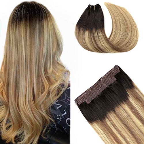 Extensões de cabelo da trama cabelos humanos reais, extensões de cabelo secretas com qualidade de salão marítimo 95g de