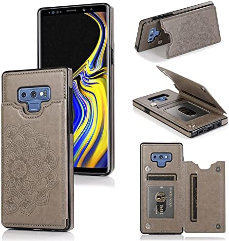 LBYZCASCE SAMSUNG Galaxy Note 9 Caixa da carteira, capa de telefone do Galaxy Note 9, capa de couro de proteção à prova de choques slim