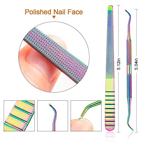 Kalolary 7pcs Cutículas de cutícula e kit de cortadores, arquivo de unha encravada, Triângulo Removedor de esmalte Cuticle