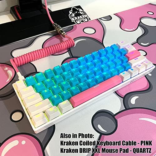 Cabo rosa enrolado e Kraken XXL Drip Quartz Mouse Pad