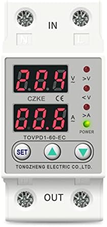 Exibição dupla de befia 230V DIN Rail ajustável sob tensão Relé de protetor de proteção de proteção de corrente Tovpd1-63-EC