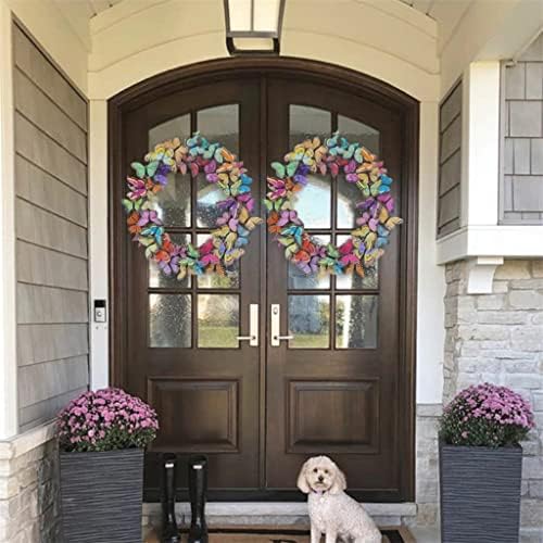 Eyhlkm Wreath Spring Door Decor Decor Home Decor Presente para Wreath for Spring Summer Summer Colorido Grinalsa