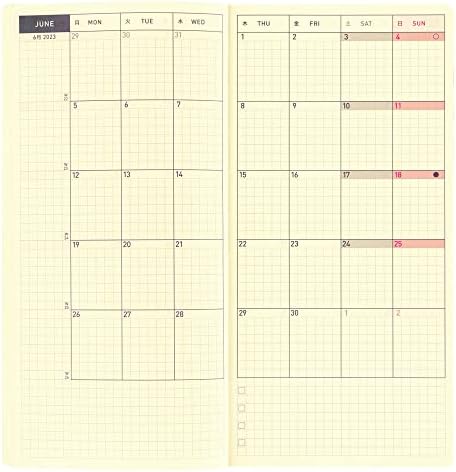 Hobonichi 2023 Weeksmega Versão em inglês Cores/caderno semanal verde fresco