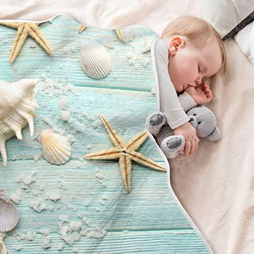 Marelas marinhas de madeira unissex fofo manta de bebê para criança cobertor de criança para creche com cobertor de material espesso