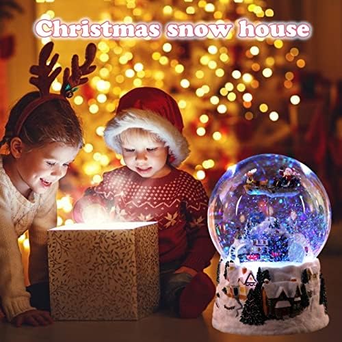 Christmas Snow House Flying Deer Crystal Ball Caixa Música Trem Rotatável Luminous Ball Ball Music Box Birthday Birthday