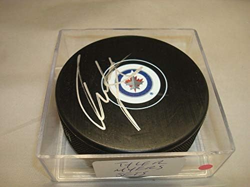Tyler Myers assinou o Winnipeg Jets Hockey Puck autografado 1a - Pucks autografados da NHL