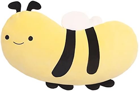 ARELUX BEE PLOWLOW Pillow Backed Animal, travesseiro de boneca de abelhão amarelo amarelo, travesseiro de abelha de pelúcia,