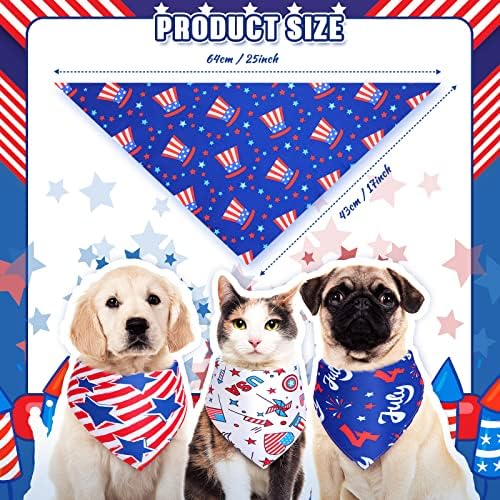 14 peças bandeira americana bandanas bandanas EUA 4º de julho cachorro bandana cão patriótico bandana independência Dia Bibs Triângulo cachorro lenço de lenço de lenço para cães grandes cães grandes gatos animais de estimação