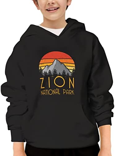 YOLERG Unissex Youth Capuz Capuz Parque Nacional Parque Nacional Zion Capuz para crianças Pullover para adolescentes